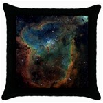 Heart Nebula Black Throw Pillow Case