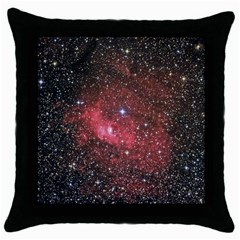 Bubble Nebula Black Throw Pillow Case by idjy