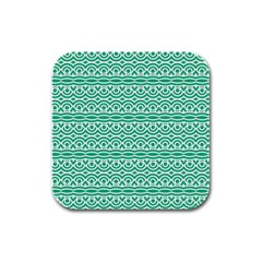 Pattern Green Rubber Square Coaster (4 Pack) 