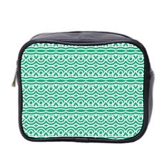 Pattern Green Mini Toiletries Bag (two Sides)