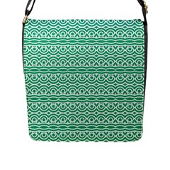 Pattern Green Flap Closure Messenger Bag (l) by Mariart