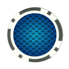 Pattern Texture Geometric Blue Poker Chip Card Guard