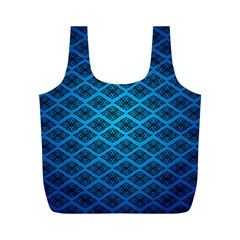 Pattern Texture Geometric Blue Full Print Recycle Bag (m)