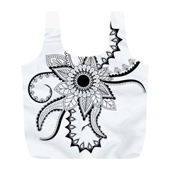 Elegant Decorative Abstract Flower Full Print Recycle Bag (l) by FantasyWorld7