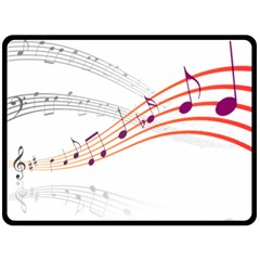 Music Notes Clef Sound Fleece Blanket (large)  by HermanTelo