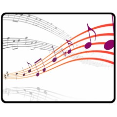 Music Notes Clef Sound Fleece Blanket (medium)  by HermanTelo