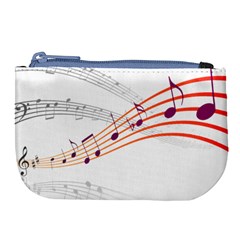 Music Notes Clef Sound Large Coin Purse by HermanTelo