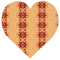 Brown Flower Wooden Puzzle Heart