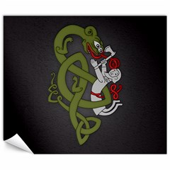 Pepe The Frog Rare Celtic Viking Norse Dragon Pattern Deus Vult Medieval Wojak Crusader Canvas 20  X 24  by snek