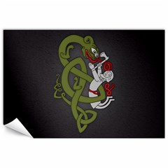 Pepe The Frog Rare Celtic Viking Norse Dragon Pattern Deus Vult Medieval Wojak Crusader Canvas 24  X 36  by snek