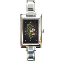 Pepe The Frog Rare Celtic Viking Norse Dragon Pattern Deus Vult Medieval Wojak Crusader Rectangle Italian Charm Watch by snek