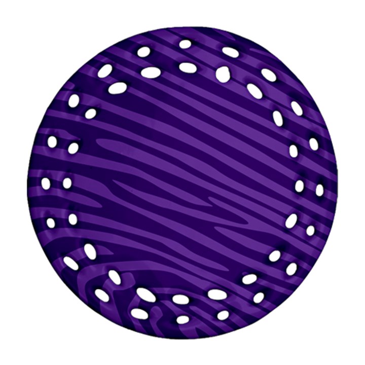 Pattern Texture Purple Round Filigree Ornament (Two Sides)