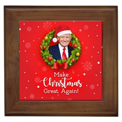 Make Christmas Great Again With Trump Face Maga Framed Tile by snek