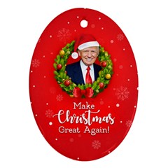 Make Christmas Great Again With Trump Face Maga Ornament (oval) by snek