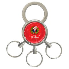 Make Christmas Great Again With Trump Face Maga 3-ring Key Chain by snek