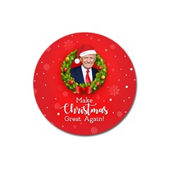 Make Christmas Great Again With Trump Face Maga Magnet 3  (round) by snek