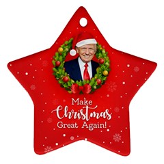 Make Christmas Great Again With Trump Face Maga Star Ornament (two Sides) by snek