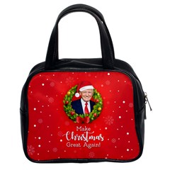 Make Christmas Great Again With Trump Face Maga Classic Handbag (two Sides) by snek
