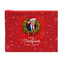 Make Christmas Great Again With Trump Face Maga Cosmetic Bag (xl) by snek