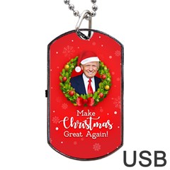 Make Christmas Great Again With Trump Face Maga Dog Tag Usb Flash (two Sides) by snek