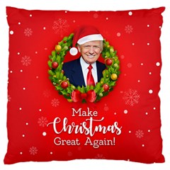 Make Christmas Great Again With Trump Face Maga Large Flano Cushion Case (one Side) by snek