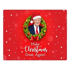 Make Christmas Great Again With Trump Face Maga Double Sided Flano Blanket (large)  by snek