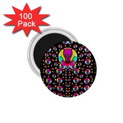 Skull With Many Friends 1 75  Magnets (100 Pack)  by pepitasart