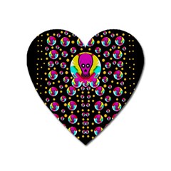 Skull With Many Friends Heart Magnet by pepitasart