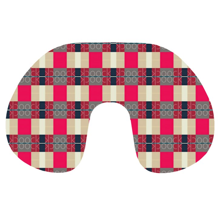 Background Texture Plaid Red Travel Neck Pillow