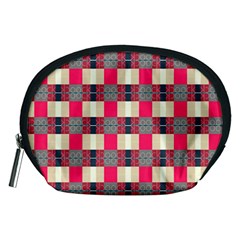 Background Texture Plaid Red Accessory Pouch (medium) by HermanTelo