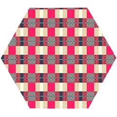 Background Texture Plaid Red Wooden Puzzle Hexagon