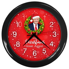 Trump Wraith Make Christmas Background 10k Trump Wraith Make Christmas Clock Trump Wrait Pattern13k Red Only Wall Clock (black) by snek