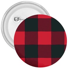 Canadian Lumberjack Red And Black Plaid Canada 3  Buttons by snek