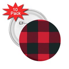 Canadian Lumberjack Red And Black Plaid Canada 2 25  Buttons (10 Pack)  by snek