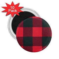 Canadian Lumberjack Red And Black Plaid Canada 2 25  Magnets (10 Pack)  by snek