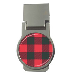 Canadian Lumberjack Red And Black Plaid Canada Money Clips (round) 