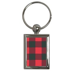 Canadian Lumberjack Red And Black Plaid Canada Key Chain (rectangle) by snek