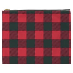 Canadian Lumberjack Red And Black Plaid Canada Cosmetic Bag (xxxl) by snek