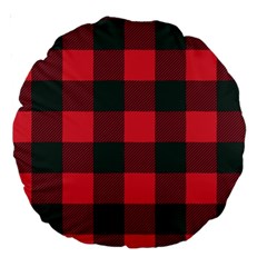 Canadian Lumberjack Red And Black Plaid Canada Large 18  Premium Round Cushions by snek