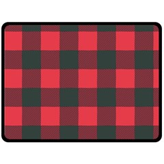 Canadian Lumberjack Red And Black Plaid Canada Double Sided Fleece Blanket (large)  by snek