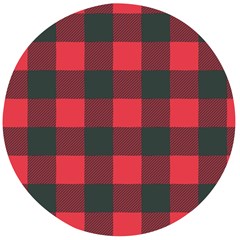 Canadian Lumberjack Red And Black Plaid Canada Wooden Bottle Opener (round) by snek