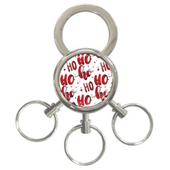Christmas Watercolor Hohoho Red Handdrawn Holiday Organic And Naive Pattern 3-ring Key Chain by genx