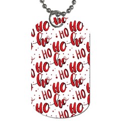 Christmas Watercolor Hohoho Red Handdrawn Holiday Organic And Naive Pattern Dog Tag (one Side) by genx