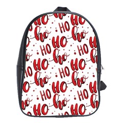 Christmas Watercolor Hohoho Red Handdrawn Holiday Organic And Naive Pattern School Bag (large) by genx