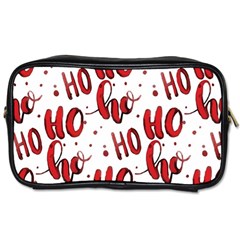 Christmas Watercolor Hohoho Red Handdrawn Holiday Organic And Naive Pattern Toiletries Bag (two Sides)