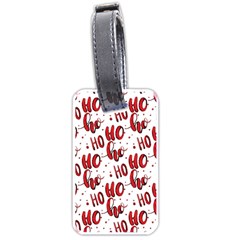 Christmas Watercolor Hohoho Red Handdrawn Holiday Organic And Naive Pattern Luggage Tag (one Side) by genx