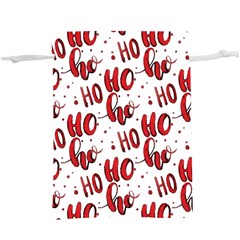 Christmas Watercolor Hohoho Red Handdrawn Holiday Organic And Naive Pattern  Lightweight Drawstring Pouch (xl) by genx