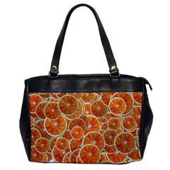 Oranges Background Texture Pattern Oversize Office Handbag by HermanTelo