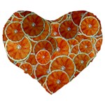 Oranges Background Texture Pattern Large 19  Premium Heart Shape Cushions Back