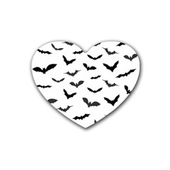 Bats Pattern Rubber Coaster (heart) 